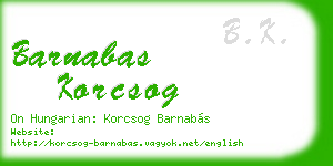 barnabas korcsog business card