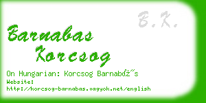 barnabas korcsog business card